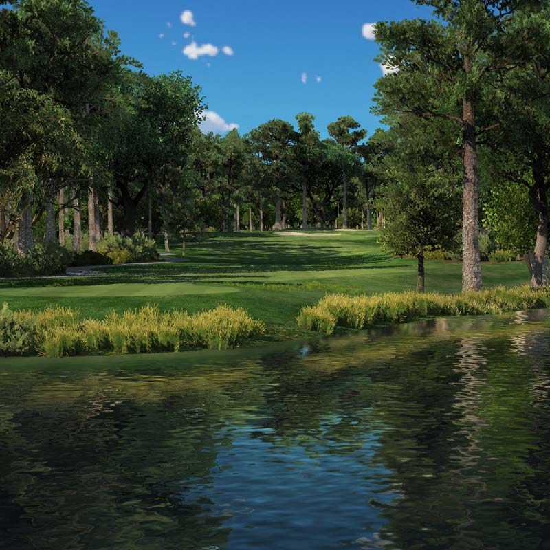 Over 84 golf course simulation available