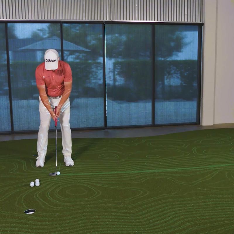 Golf simulator virtual green