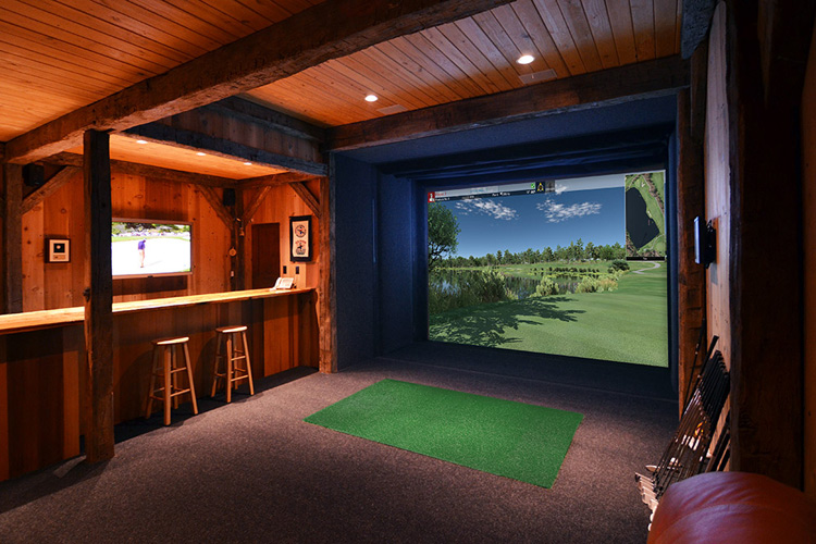 Residential installation of golf simulator