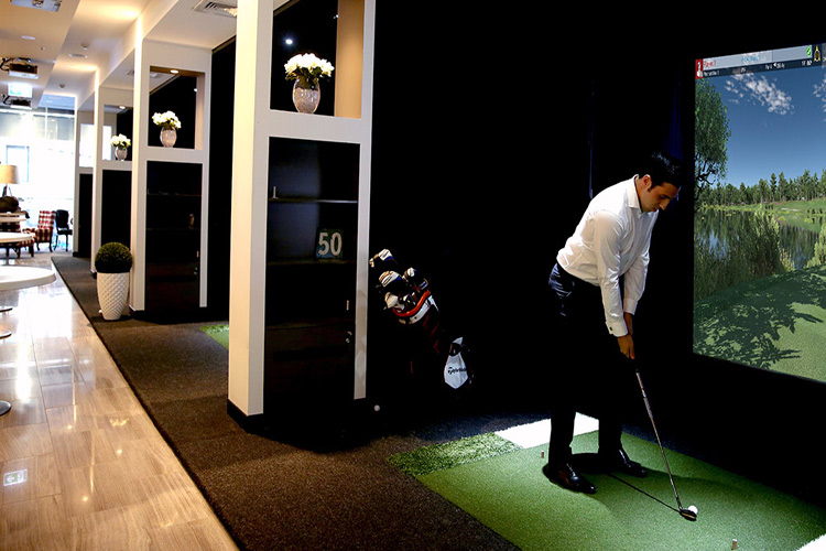 Commercial installation of golf simulator