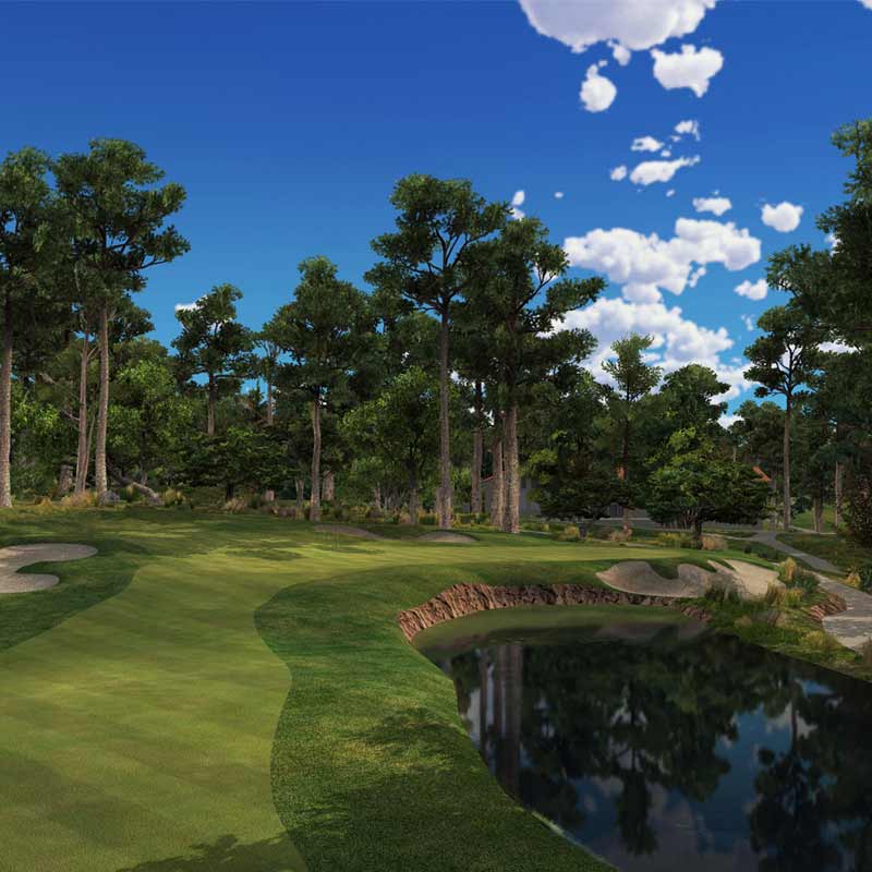 Immaculate fairways, crosscut greens, swaying trees, water hazards, and even wildlife