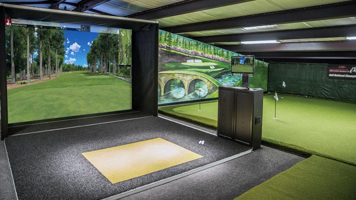 Golf simulator for training athletes and clients